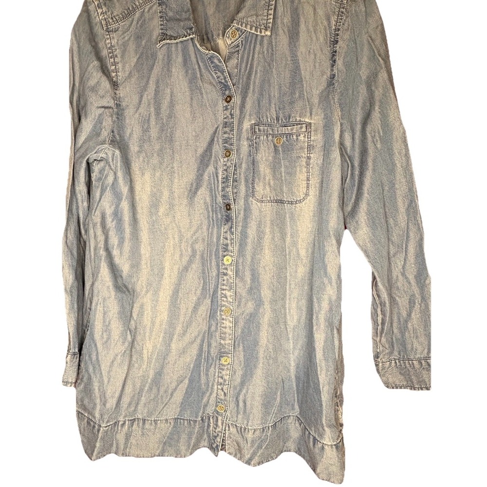 J. Jill Long sleeve button down with pockets denim shirt medium‎
